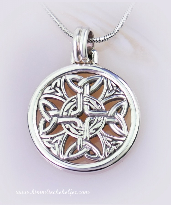 antikes Pewter  251 Keltisches Kreuz Silber/rot Zinn 