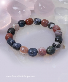 Buntjaspis Edelsteinarmband, Nugget, ca. 8mm x 1cm - Schutz, Kreativität, Regeneration