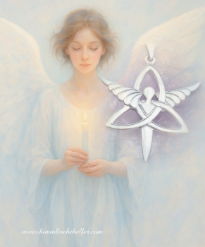 Engel Kettenanhänger aus 925er Sterling Silber mit Triquetra - Schutz, Segen, Kraft