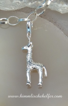 Schlüsselanhänger Giraffe die sich bückt Silber Metall Anhänger Charm