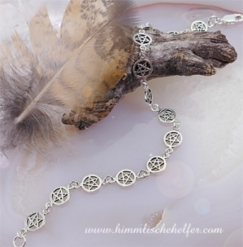 Zauberhaftes Armband mit Pentagrammen, 18,3cm, KURZ